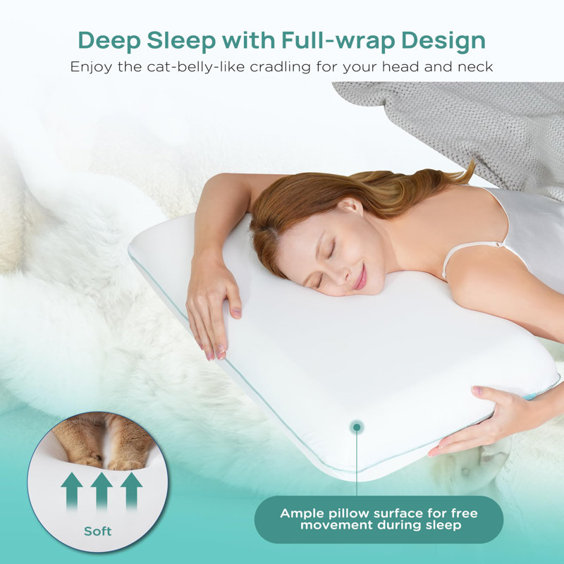 Soft Cooling White Memory Foam Ergonomic Pillow