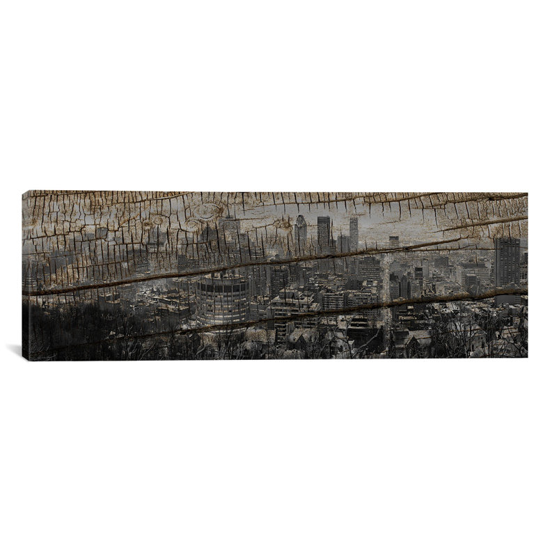 « montréal, canada, impression panoramique sur toile », H 12 po x l 36 po x P 0,75 po