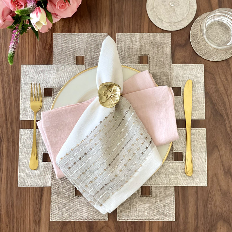 Celtic Vinyl Geometric Woven Placemat, Smoke Granite