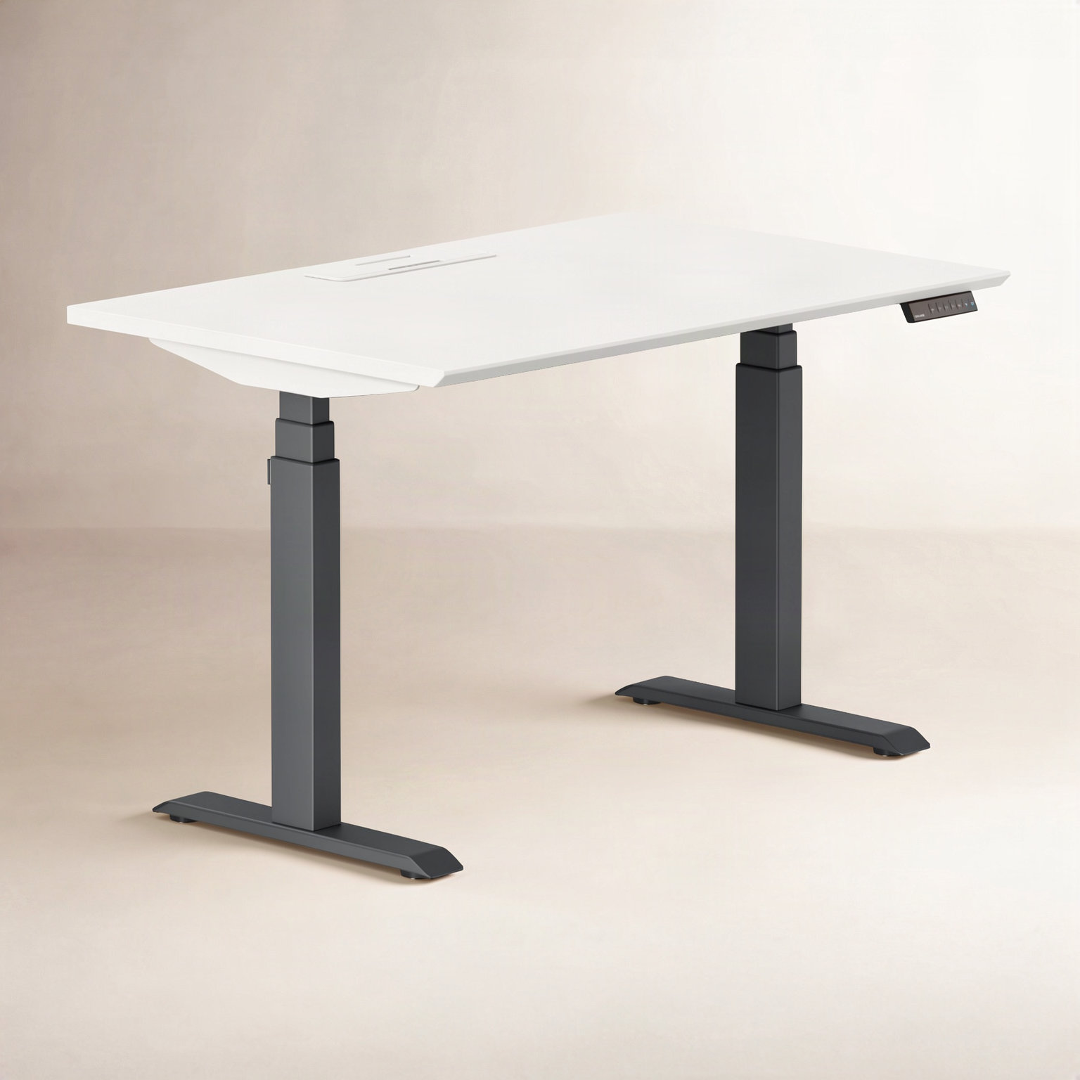 Standing Desk, 52" H x 48" W x 30" D, Charcoal, White