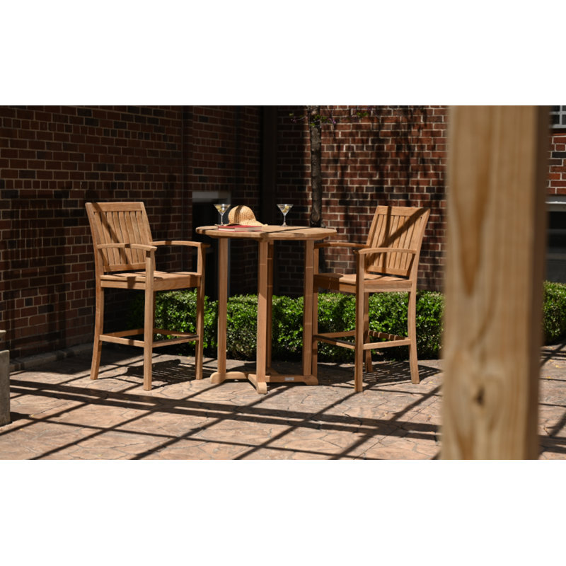 Oxford Outdoor 3 - Piece Teak Bar Height Dining Set