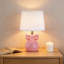 Ensemble de 2 lampes de table en céramique avec nœud et abat-jour en lin, éclairage de table de chevet moderne pour chambre à coucher, salon, ampoules et interrupteur rotatif inclus
