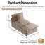 Chaise rembourrée sans accoudoirs en chenille avec module modulaire 1 place pour canapé modulaire avec repose-pieds-57392796