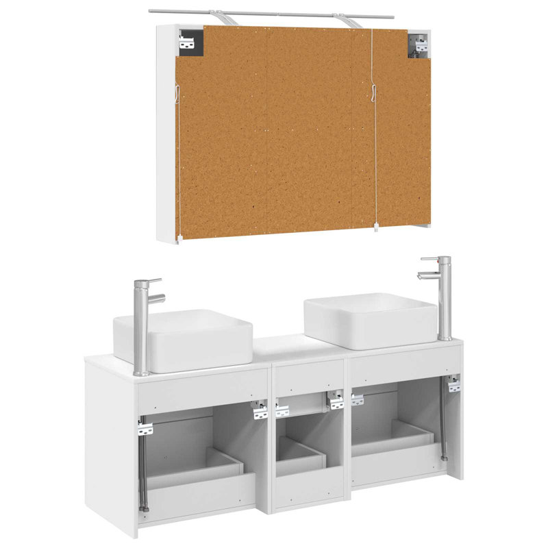 Vanity & Mirror Set, White