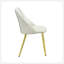 Ensemble de 2 chaises de salle à manger en cuir synthétique blanc avec base dorée, confortables et élégantes pour les intérieurs modernes