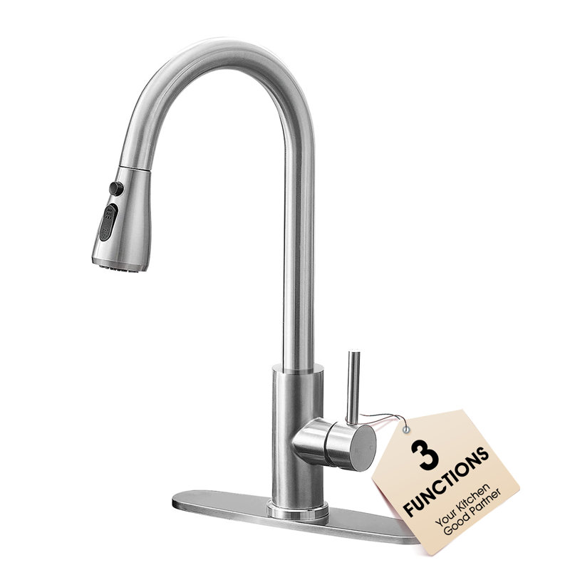 DORNBERG Pull Out Kitchen Faucet, Brushed Nickel