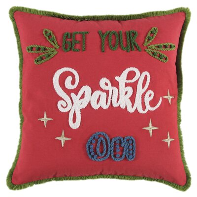 Get Your Sparkle on Square Cotton Pillow Cover & Insert -  Rizzy Home, T18942