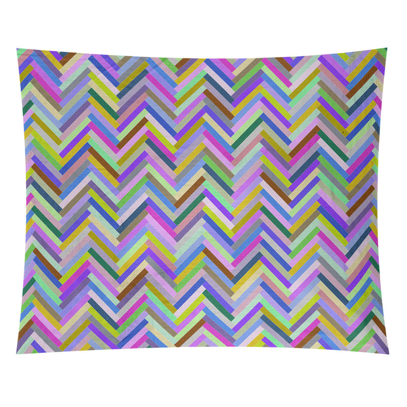 Tapisserie murale chevrons, H 88 po x l 104 po, Mauve