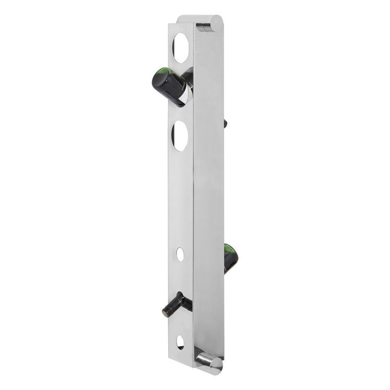 Ames Wall Mounted Wine Bottle Rack, Silver