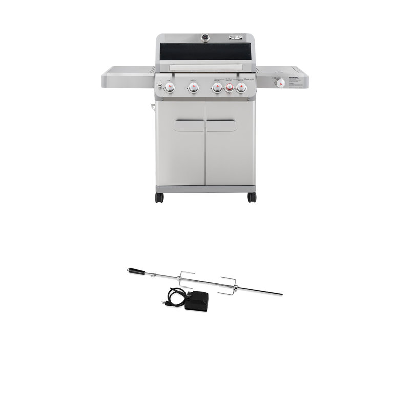 Barbecue au gaz en acier inoxydable mesuré 415BZ avec plaque de cuisson Monument Grills