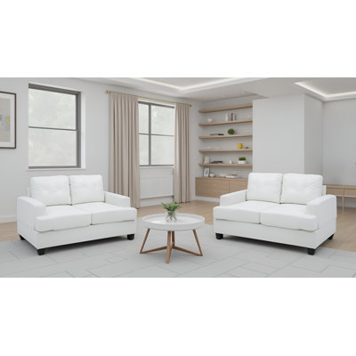 Ensemble de 2 causeuses blanches Dijon