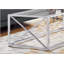 Table basse moderne en verre trempé transparent avec cadre en métal chromé pour les salons contemporains, 44 pouces de long