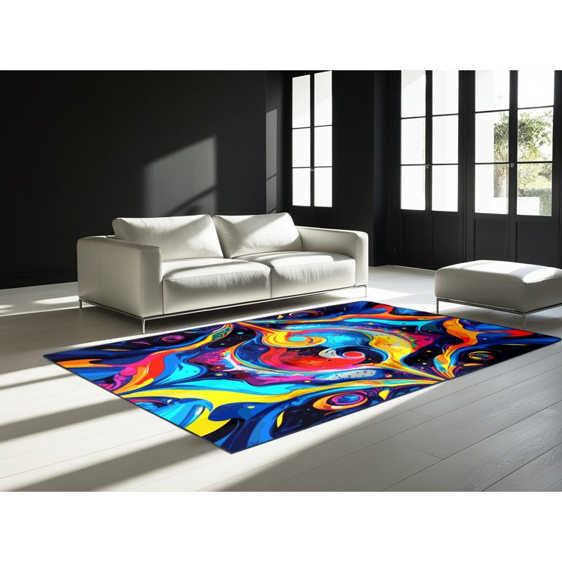 Galactic Hue Rug, Square 3'