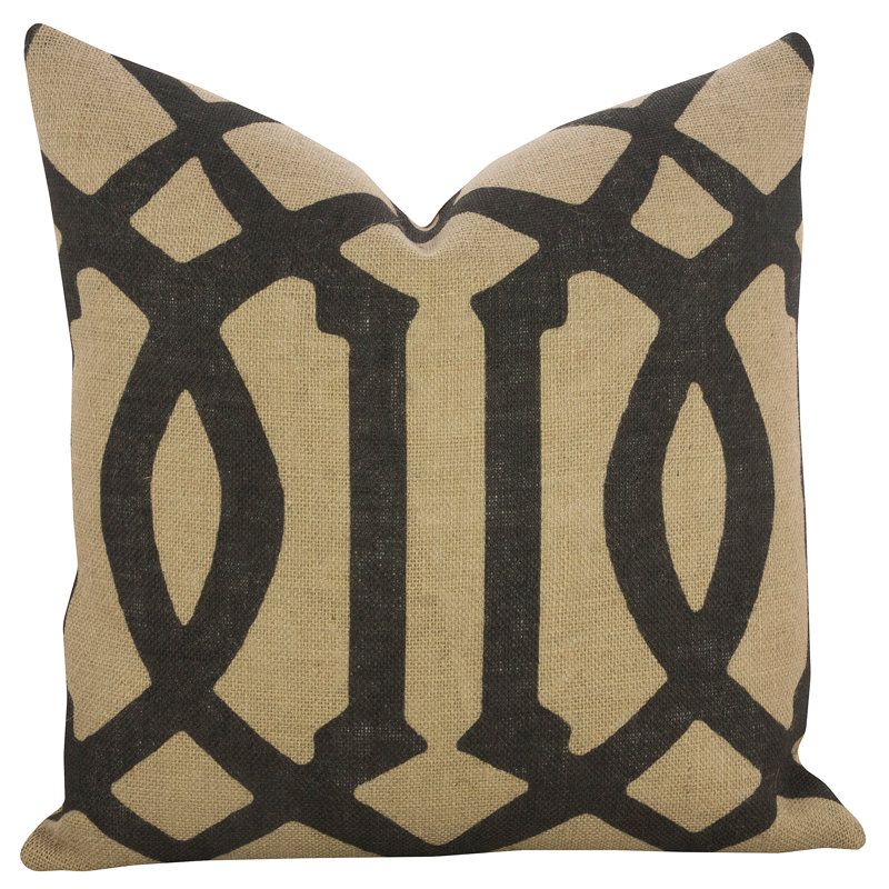 Trellis Jute / Sisal Reversible Throw Pillow