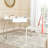 Levander Metal Base White Desk – Contemporary Chrome-Leg Minimalist Furniture for Home, or Office 