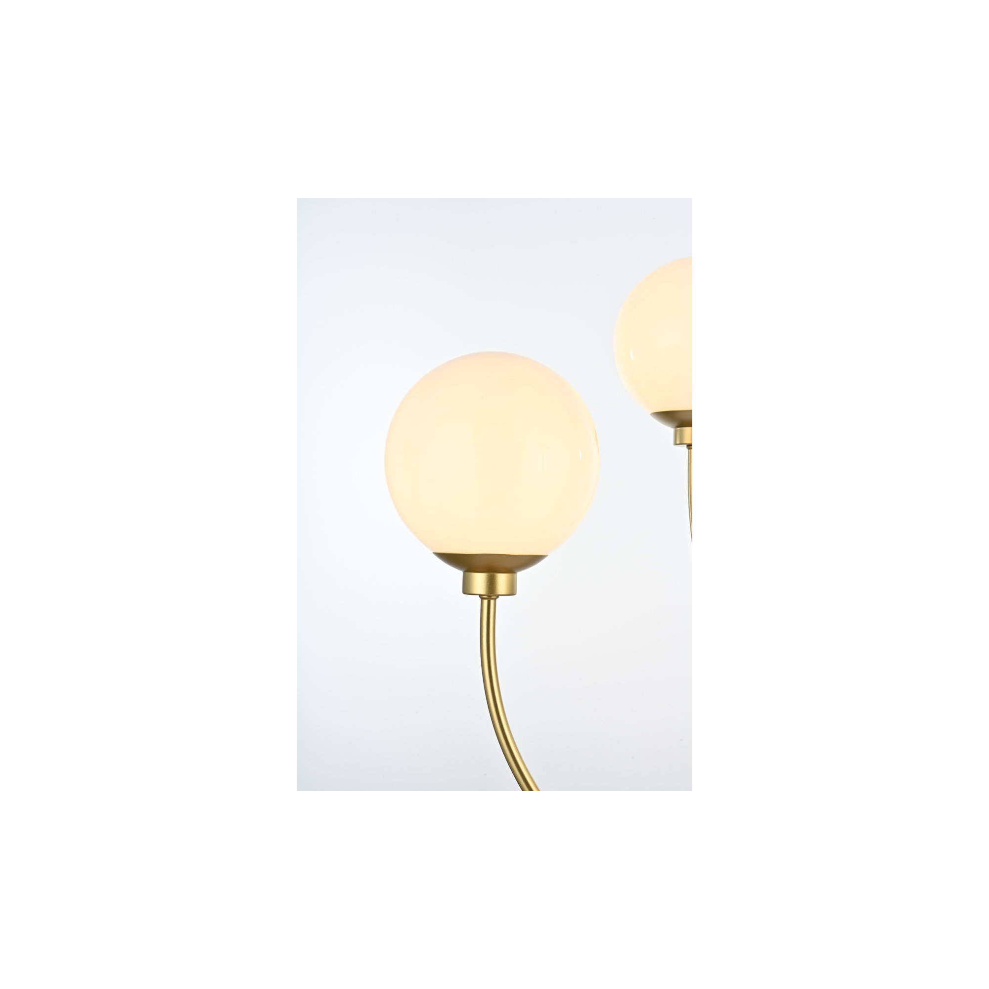 Kyle 4 - Light Dimmable Modern Linear Chandelier, Brass, 25" H x 30" W x 30" D