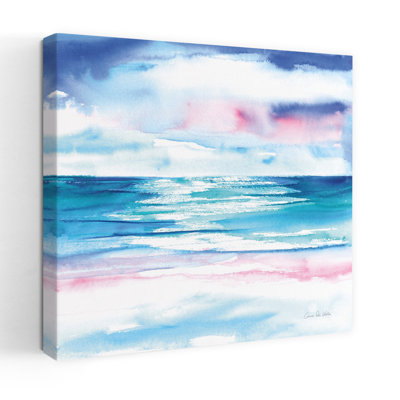 Mer turquoise, art abstrait de l'océan côtier