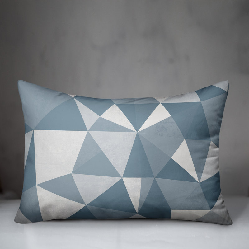  Coussin intérieur / extérieur géométrique, Bleu, Géométrique 2