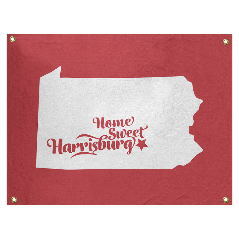 Tapisserie murale harrisburg pennsylvanie, H 59 po x l 80 po, Rouge
