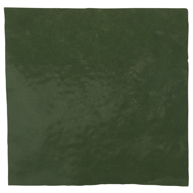 Virello 4x4 Glossy Ceramic Wall Tile, Forest Green