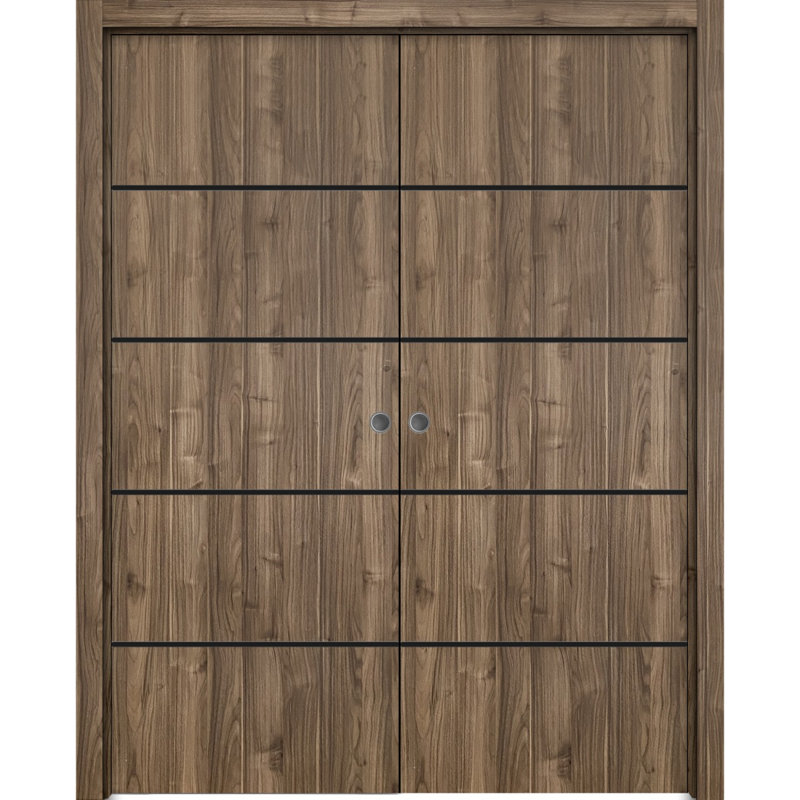 Portes françaises en bois massif massif, Noyer, 36 po x 96 po
