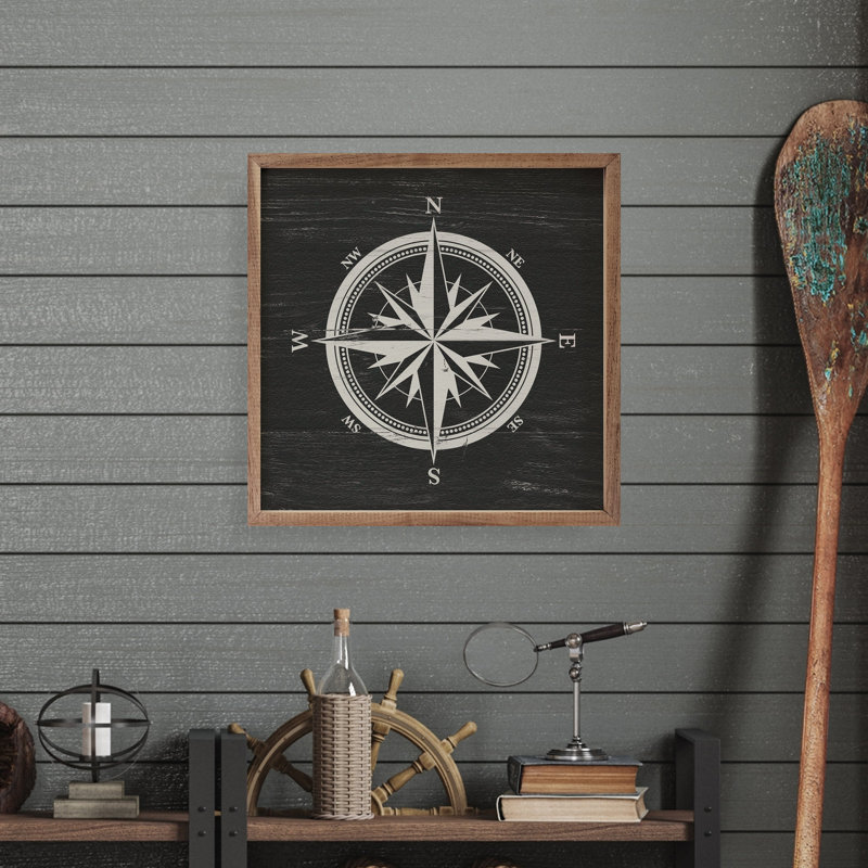 Compass Black, 12" H x 12" W