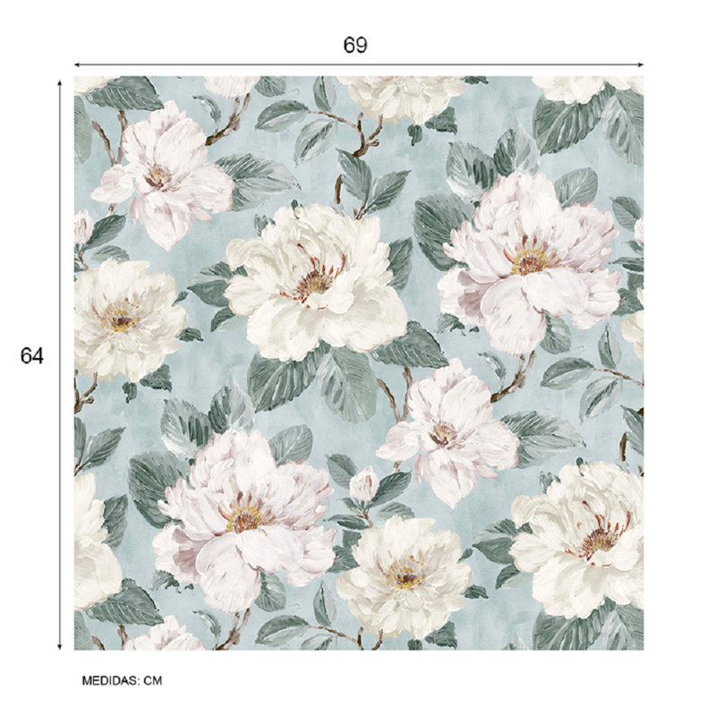 Mariela 10m x 69cm Matte Wallpaper Roll, Light Blue