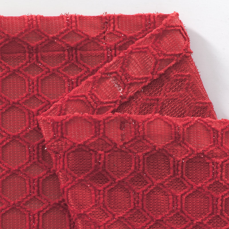 Rideau de douche Parker en chenille rouge, Rouge