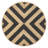Adwin Two-Tone Chevron Round Jute Black/Natural Rug-1262607337