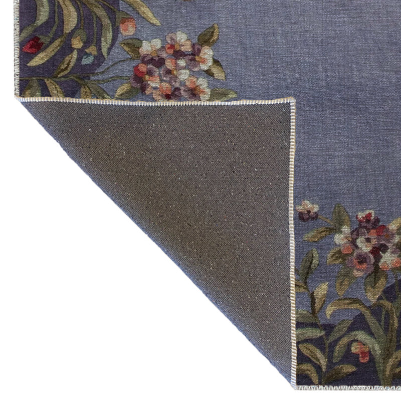 Tapis décoratif moderne bleu à motif floral lavande, Tapis de couloir 3 pi 9,81 po x 9 pi 10,11 po
