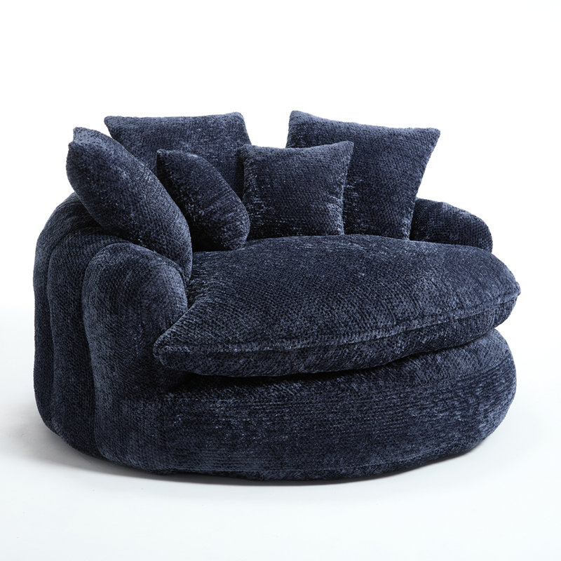 Canapé surdimensionné 55 po, Polyester bleu-gris