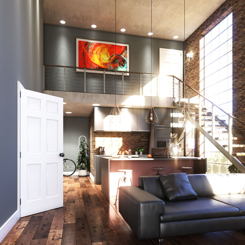 White Primed Solid Pine 6-Panel Interior Slab Door, 30" x 80"