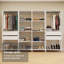  Armoire-penderie à vêtements avec 4 tiroirs, tablettes ouvertes et espaces suspendus-2083193624