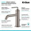 Robinet de lavabo pour salle de bain à poignée simple KRAUS Ramus-50612615