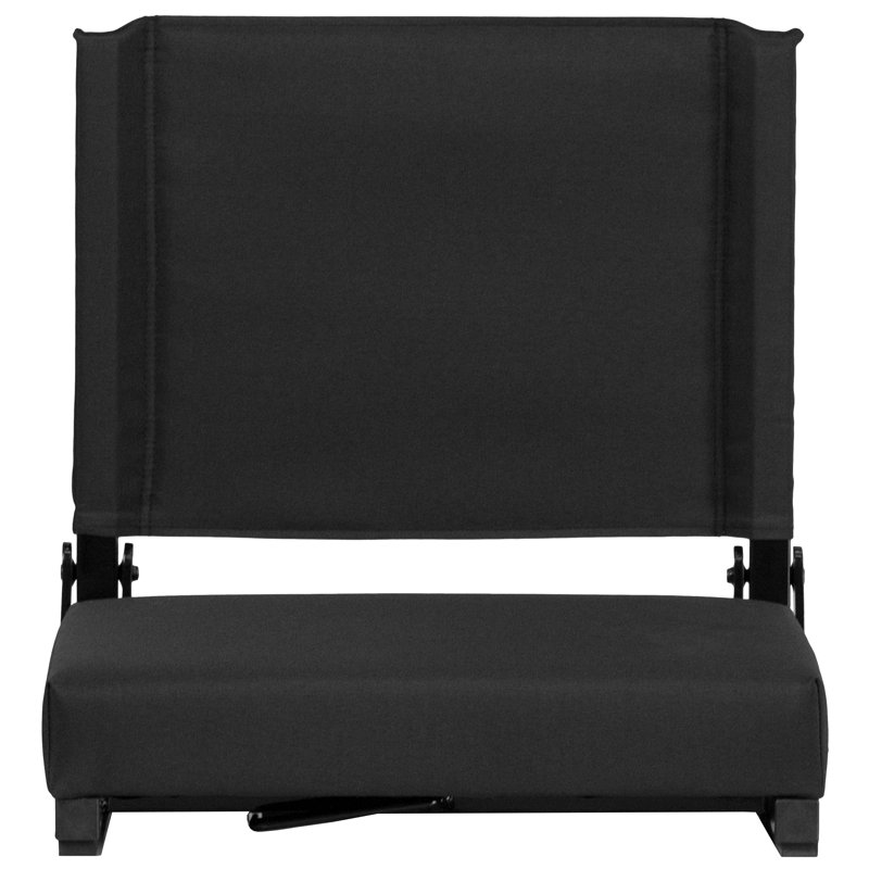 Grandstand Comfort Seats by Flash - Lightweight Stadium Chair with Handle & Ultra-Padded Seat, Black
