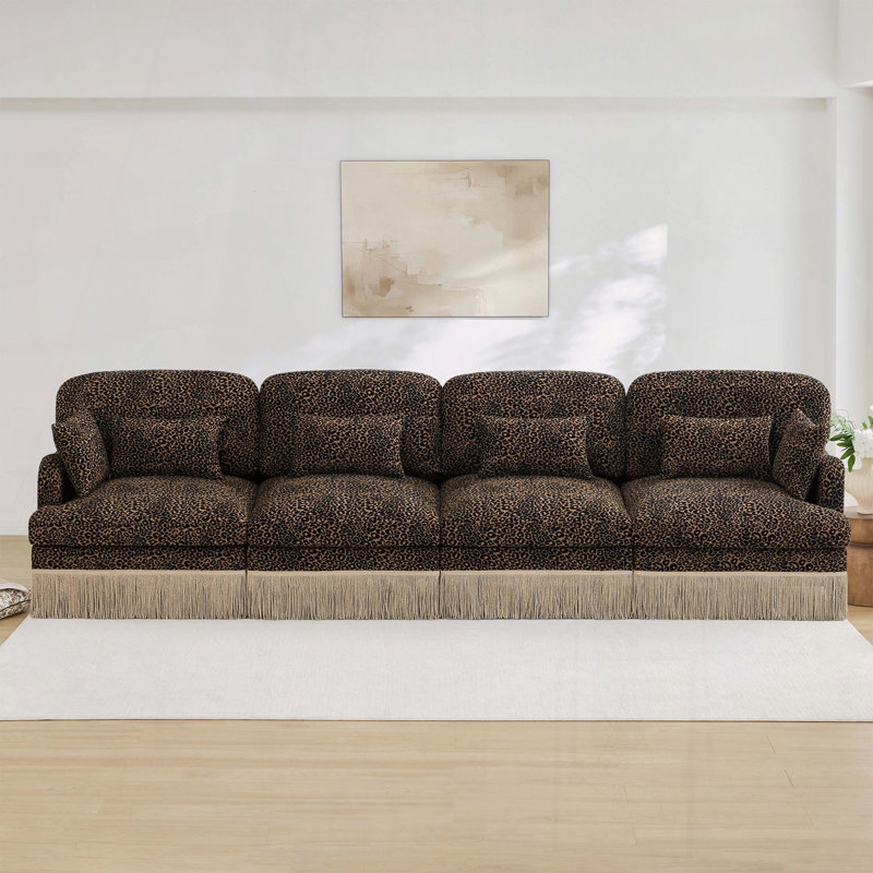 Canapé 4 places en chenille Comfy, Brun