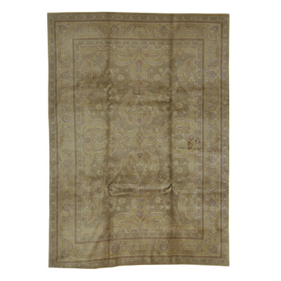 Savonnerie Wool Oriental Area Rug in Brown
