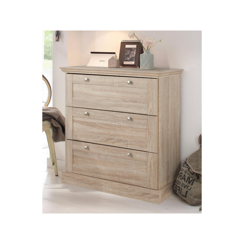 Commode 3 tiroirs l 29,53 po, Chêne