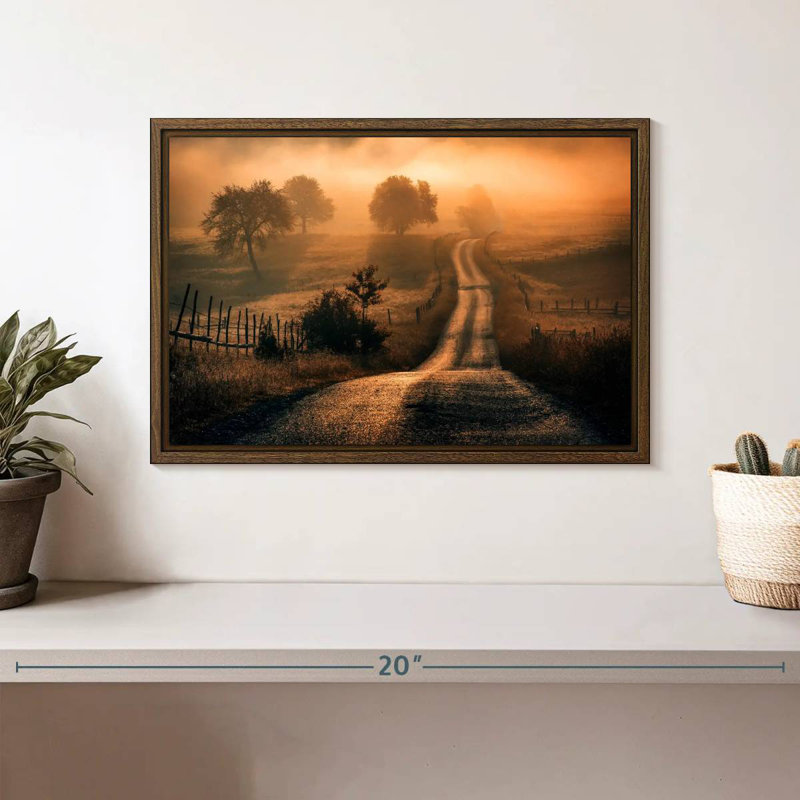Field Of Fog, 13" X 9", Floating Frame Walnut