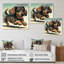 Caricature de teckel ludique - reproduction sur toile-87341988-87341993