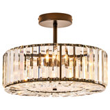 4-Light Crystal Semi Flush Mount Ceiling Light