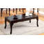 Table basse 3 pièces avec pieds en cabriole de style cerisier foncé de style traditionnel et table basse 1X