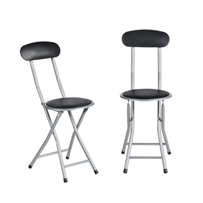 Coreson Faux Leather Padded Stackable Folding Chair Folding Chair Set