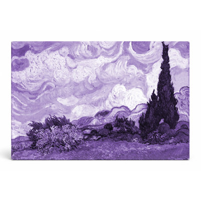 Champ de blé avec cyprès (1889) - Paysage, art mural sur toile