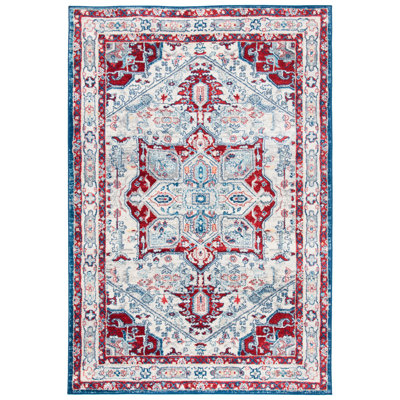 Tapis ivoire / rouge Aveon 852