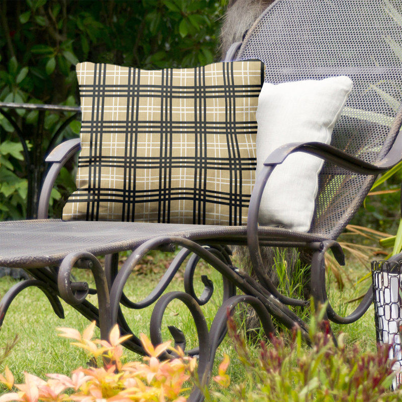 Housse de coussin d'extérieur carré R-Baltimore Football, 20 po x 20 po, Vieil or / blanc / noir G-Nouvelle-Orléans