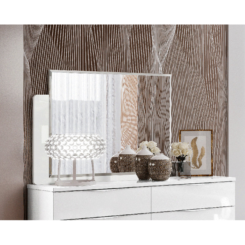 Infinity Casa Bianca White Dresser Mirror | Modern High Gloss Bedroom Mirror