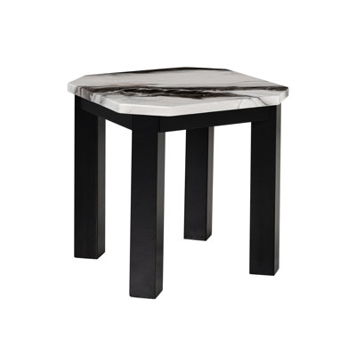 Marbled Black End Table