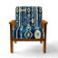 Chaise rembourrée Tribal - Chaise avec accoudoirs à motif tribal Indigo-1491055994