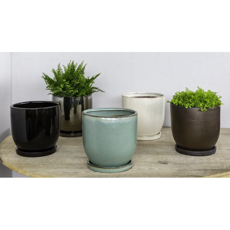 I/O Series Handmade Pot Planter, 5.5" H x 5.5" W x 5.5" D, Bronze